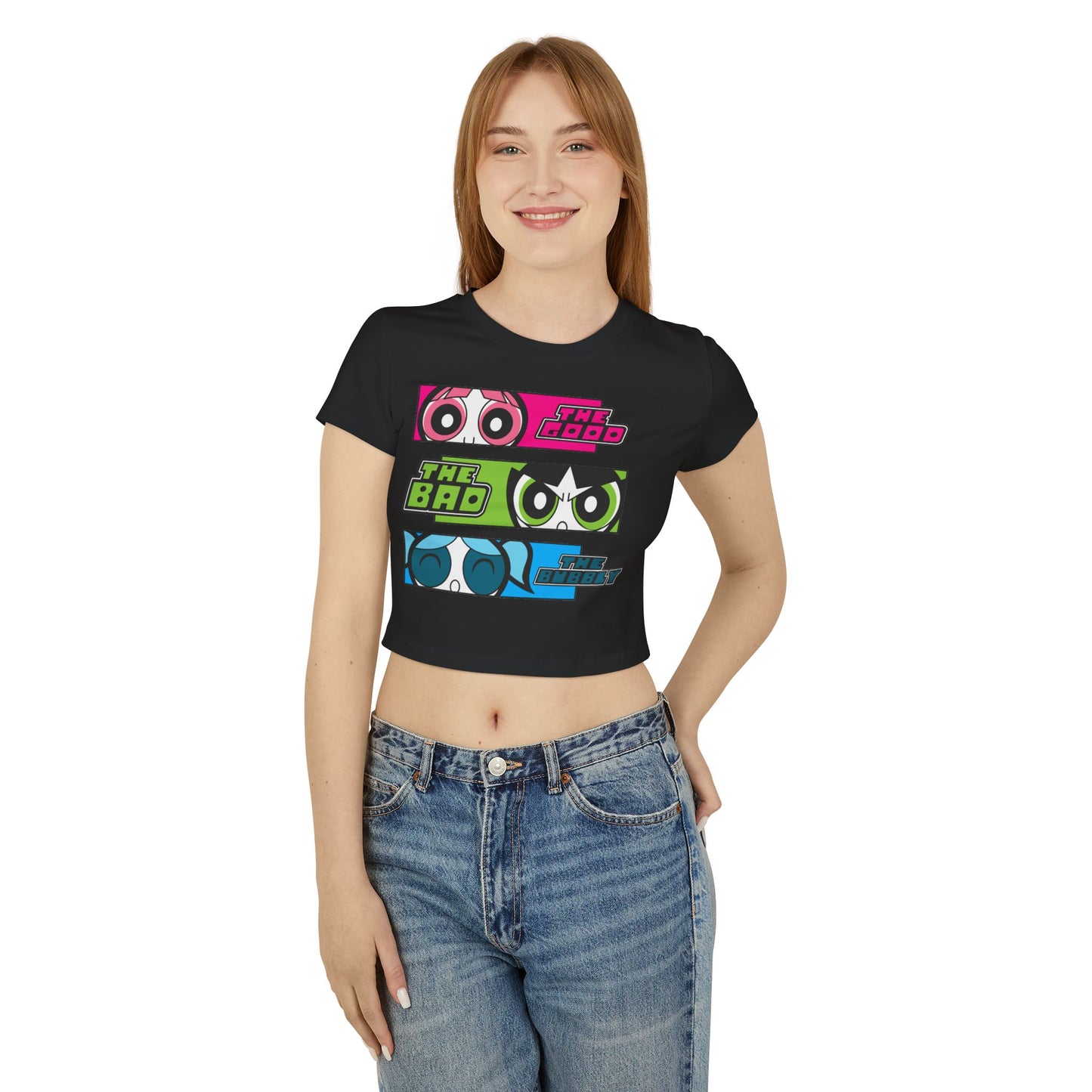 Empowered Women’s Baby Tee - The Good, The Bad, The Bubbly Design