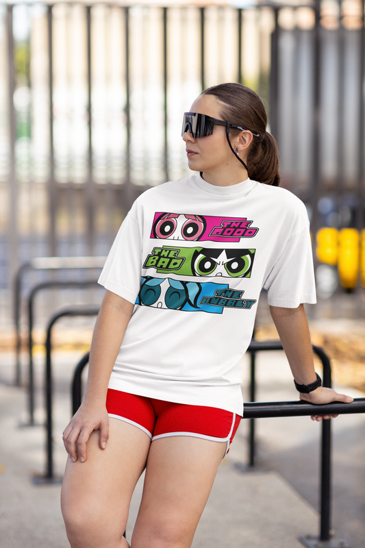 Powerpuff Vibes Oversized Tee – The Good, The Bad & The Bubbly