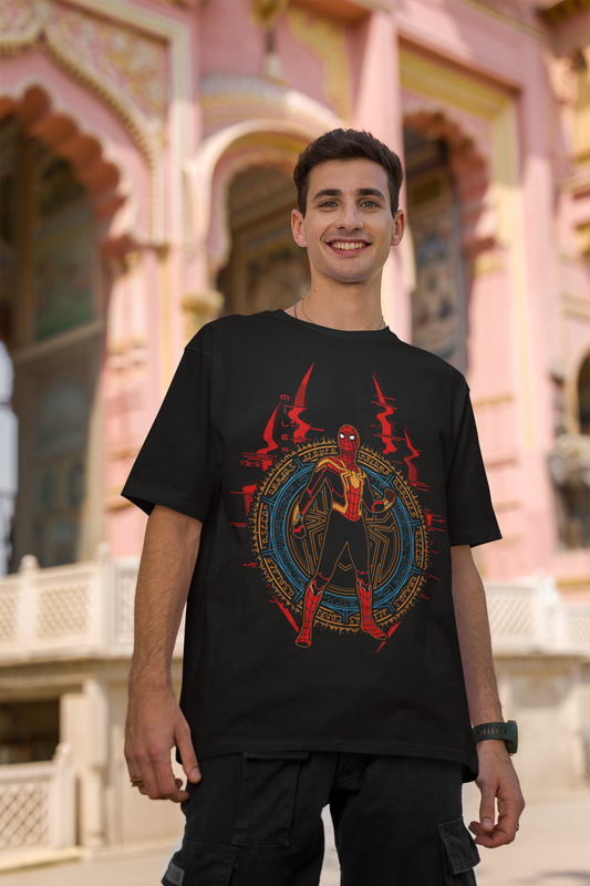 Spidey x Mystic Arts – Oversized Black Tee (Unisex)